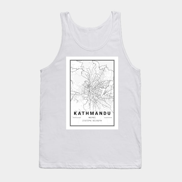 Kathmandu Light City Map Tank Top by tienstencil